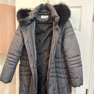 Calvin Klein Women's Gray Puffer Coat